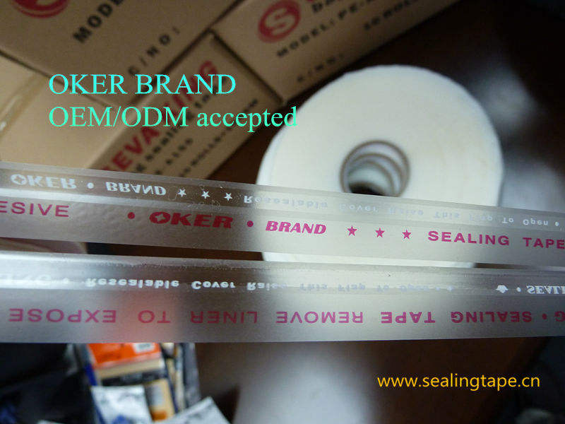 Original Factory 9mm OKER SUPER KING SEALING KING packing tape self adhesive HDPE resealable for OPP bags